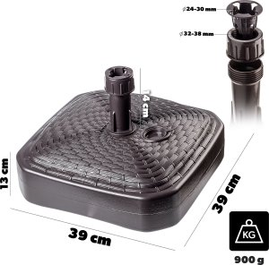 Kadax KADAX Podstawa Parasola Stojak Pod Parasol Ogrodowy Kwadratowy 39cm Obciążnik 2
