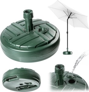 Kadax KADAX Podstawa Parasola Stojak Pod Parasol Ogrodowy Okrągły 39cm Obciążnik Zieleń 1