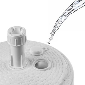 Kadax KADAX Podstawa Parasola Stojak Pod Parasol Ogrodowy Okrągły 39cm Obciążnik Biała 4