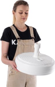 Kadax KADAX Podstawa Parasola Stojak Pod Parasol Ogrodowy Okrągły 39cm Obciążnik Biała 6