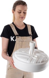 Kadax KADAX Podstawa Parasola Stojak Pod Parasol Ogrodowy Okrągły 39cm Obciążnik Biała 7