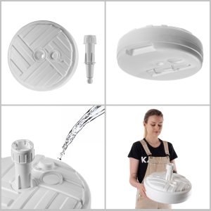 Kadax KADAX Podstawa Parasola Stojak Pod Parasol Ogrodowy Okrągły 39cm Obciążnik Biała 9