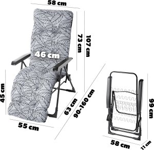 Kadax KADAX Fotel Ogrodowy Leżak Plażowy Rozkładany Turystyczny Regulowany Taras 2