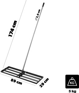 Kadax KADAX Niwelator Terenu Ręczny Do Trawnika Równiarka Rozgarniarka 30x90cm Trzonek 2