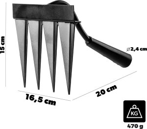 Kadax KADAX Motyczka Do Pielenia 4-Zębna Motyka Pazurki Ogrodnicze Spulchnianie Roślin 2