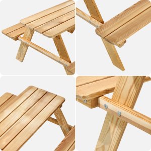 Kadax KADAX Ławka Ogrodowa Ławeczka Drewniana Dla Dzieci Ze Stołem Stolikiem Do Ogrodu 5