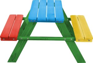 Kadax KADAX Ławka Ogrodowa Ławeczka Drewniana Dla Dzieci Ze Stołem Stolikiem Do Ogrodu 3