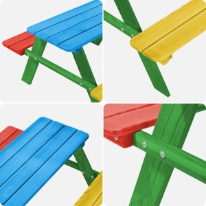 Kadax KADAX Ławka Ogrodowa Ławeczka Drewniana Dla Dzieci Ze Stołem Stolikiem Do Ogrodu 5