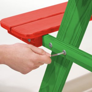 Kadax KADAX Ławka Ogrodowa Ławeczka Drewniana Dla Dzieci Ze Stołem Stolikiem Do Ogrodu 6