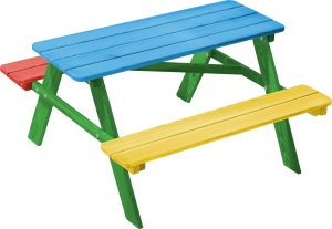 Kadax KADAX Ławka Ogrodowa Ławeczka Drewniana Dla Dzieci Ze Stołem Stolikiem Do Ogrodu 7