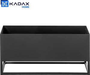Kadax KADAX Kwietnik szeroki z doniczką 60x30cm, donica na kwiaty, kwietnik stalowy, czarny 3