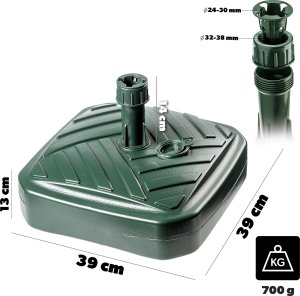 Kadax KADAX Podstawa Parasola Stojak Pod Parasol Ogrodowy Kwadratowy 39cm Obciążnik 2