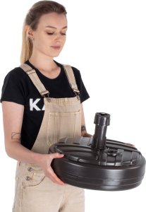Kadax KADAX Podstawa Parasola Stojak Pod Parasol Ogrodowy Okrągły 39cm Obciążnik Brąz 6