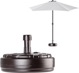 Kadax KADAX Podstawa Parasola Stojak Pod Parasol Ogrodowy Okrągły 39cm Obciążnik Brąz 9