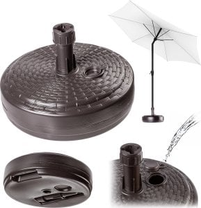 Kadax KADAX Podstawa Parasola Stojak Pod Parasol Ogrodowy Okrągły 39cm Obciążnik Brąz 1