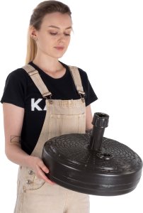 Kadax KADAX Podstawa Parasola Stojak Pod Parasol Ogrodowy Okrągły 39cm Obciążnik Brąz 6