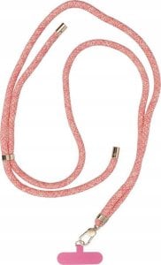 OEM Zawieszka SWING (8mm) do telefonu z regulacją długości / długość sznura 165cm (max 82,5cm w pętli) / na ramię lub szyję - różowo biały 1