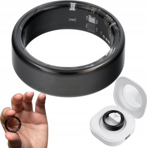Smart Ring OEM R11M- ze stali ze stacją ładującą rozmiar 8 (18,1mm) czarny 1
