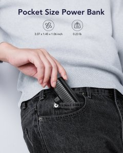 Powerbank Veger VEGER powerbank 5000 mAh z wbudowanym złączem Lightning PlugOn PD QC3.0 2,4A 20W W0558P czarny 5