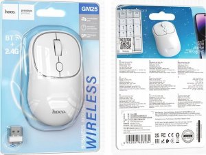 Mysz Hoco HOCO mysz komputerowa bezprzewodowa 2,4G 1600 dpi GM25 biała 5