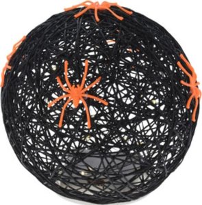 Christmas decoration KULA DEKORACYJNA LAMPKA Z PAJĄKIEM LED 15CM HALLOWEEN CZARNY 1