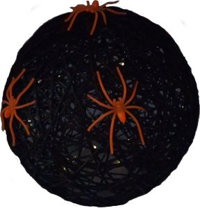 Christmas decoration KULA DEKORACYJNA LAMPKA Z PAJĄKIEM LED 15CM HALLOWEEN CZARNY 2