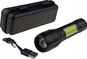 Latarka VERGIONIC LATARKA TAKTYCZNA LED ZOOM REFLEKTOR COB AKUMULATOROWA USB 18