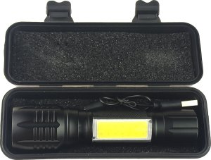 Latarka VERGIONIC LATARKA TAKTYCZNA LED ZOOM REFLEKTOR COB AKUMULATOROWA USB 21