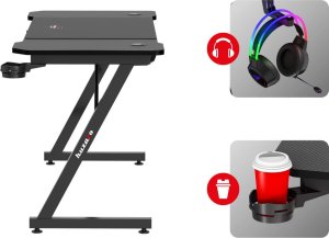 Biurko Huzaro Hero 3.3 Black Czarne 140 cmx60 cm 11