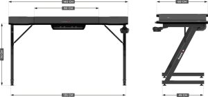 Biurko Huzaro Hero 3.3 Black Czarne 140 cmx60 cm 15