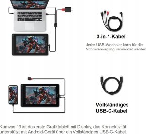 Monitor Huion Tablet graficzny Huion Kamvas 13 monitor rysowanie RYSIK idealny do biura 5