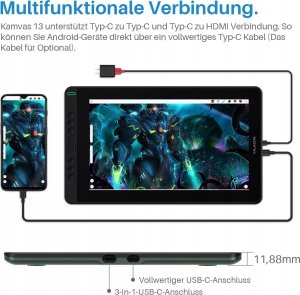 Tablet Huion Tablet graficzny Huion Kamvas 13 monitor do rysowania rysik ze stojakiem 3