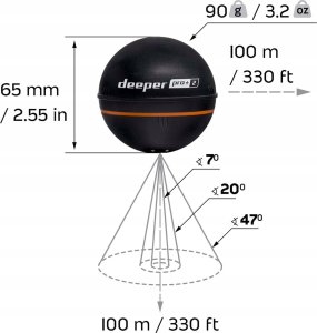 Deeper Echosonda Deeper Pro+2 wykrywacz ryb GPS ITGAM1080 czarny 6