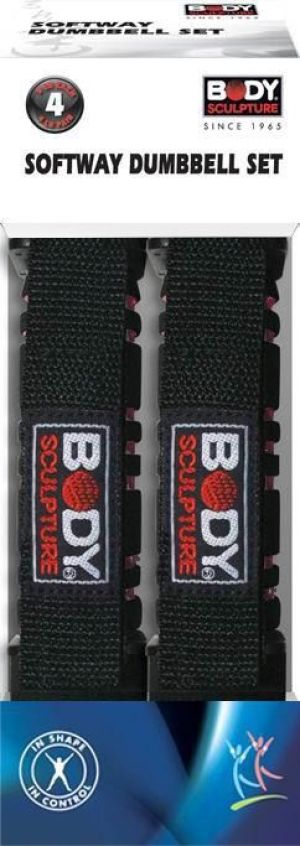 Body Sculpture Hantle z uchwytem 2 x 1 kg SW 314 czarno-czerwone 4