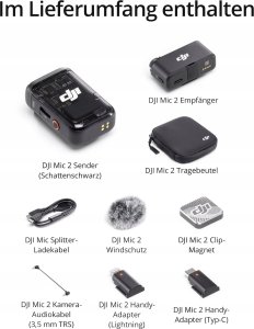 Mikrofon DJI DJI Mikrofon 2 bezprzewodowy mikrofon z redukcją szumów 1TX+1RX 250 m nowy 7