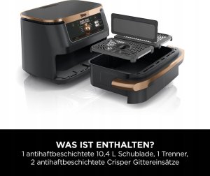 Frytkownica beztłuszczowa Ninja Frytkownica beztłuszczowa Ninja Foodi FlexDrawer Dual Zone AF500EUCP 10,4L 2