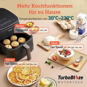 Frytkownica beztłuszczowa Cosori Frytownica beztłuszczowa COSORI CAF-DC601-KEU Turbo Blaze 6L Airfryer nowa 5