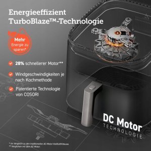 Frytkownica beztłuszczowa Cosori Frytownica beztłuszczowa COSORI CAF-DC601-KEU Turbo Blaze 6L Airfryer nowa 9