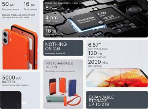 Smartfon Nothing CMF Phone 1 8 + 128 GB telefon komórkowy smartfon 6,67 jasnozielony 3