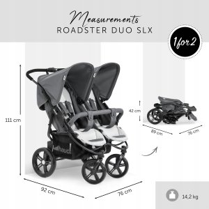 Wózek Hauck Wózek dziecięcy Hauck Roadster Duo SLX bliźniaki 2dzieci do 36kg wytrzymały 4