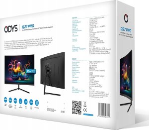 Monitor Odys ODYS Q27 PRO 27" 165 Hz WQHD monitor gamingowy zakrzywiony 2560x1440 8