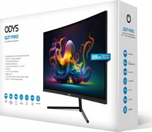 Monitor Odys ODYS Q27 PRO 27" 165 Hz WQHD monitor gamingowy zakrzywiony 2560x1440 9
