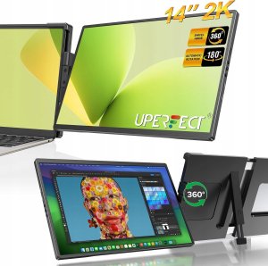 Monitor Uperfect UPERFECT przenośny monitor 14"do laptopa 2K 2240x1400 13"-17" potrójny nowy 1