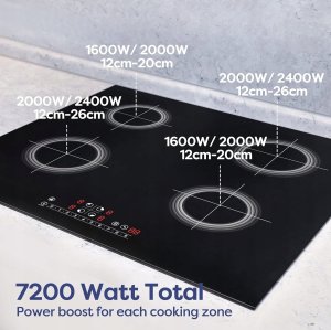Płyta grzewcza Ciarra Płyta indukcyjna CIARRA CBBIH4B 4-strefowa Power Booster 60 cm 7,200 W 2