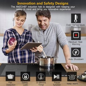 Płyta grzewcza Amzchef AMZCHEF Płyta indukcyjna 60 cm 7400 W płyta kuchenna YL-IF7018S-5B5B3B1B 4