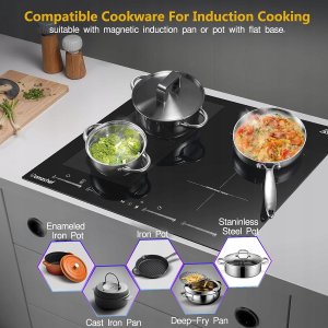 Płyta grzewcza Amzchef AMZCHEF Płyta indukcyjna 60 cm 7400 W płyta kuchenna YL-IF7018S-5B5B3B1B 6