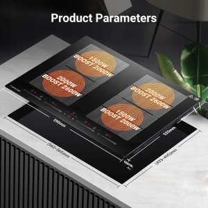 Płyta grzewcza Amzchef Płyta indukcyjna YL-7018S AMZCHEF Booster 7400 W Szkło ceramiczne 9