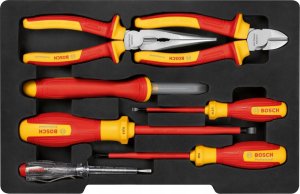Zestaw narzędzi Bosch Bosch VDE tool set mixed, 7-piece (red/yellow, side cutters, needle-nose pliers, 4 screwdrivers, stripping knife) 3