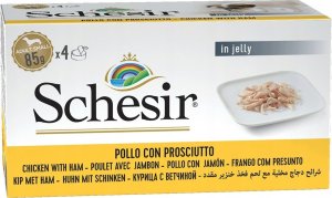 Agras Pet Foods SCHESIR Adult M-Pack Filety z kurczaka z szynką 4x85g 3