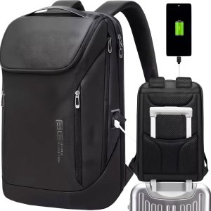 Plecak Bange Plecak wodoodporny Bange torba na laptopa 15.6" miejski podróżny 48x31x16 cm do pracy szkoły samolotu męski damski z gniazdem USB Czarny 1